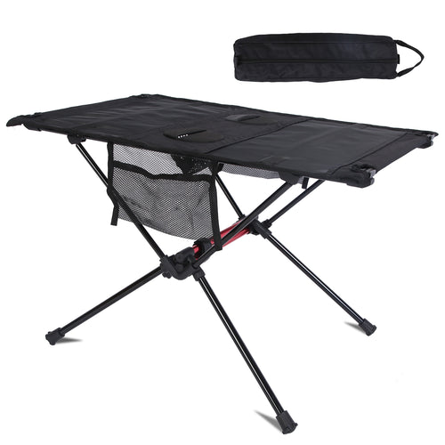 Portable Folding Camping Table Foldable Beach Table Aluminum Alloy Frame with 2