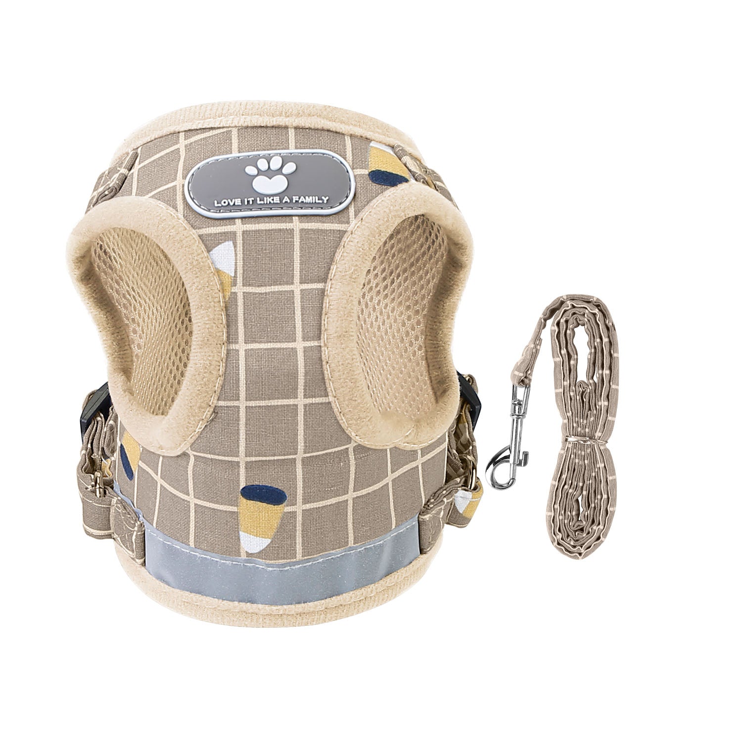 Pet Mesh Harness Dog Leash Set Reflective Chest Strap Adjustable Puppy Vest 5401