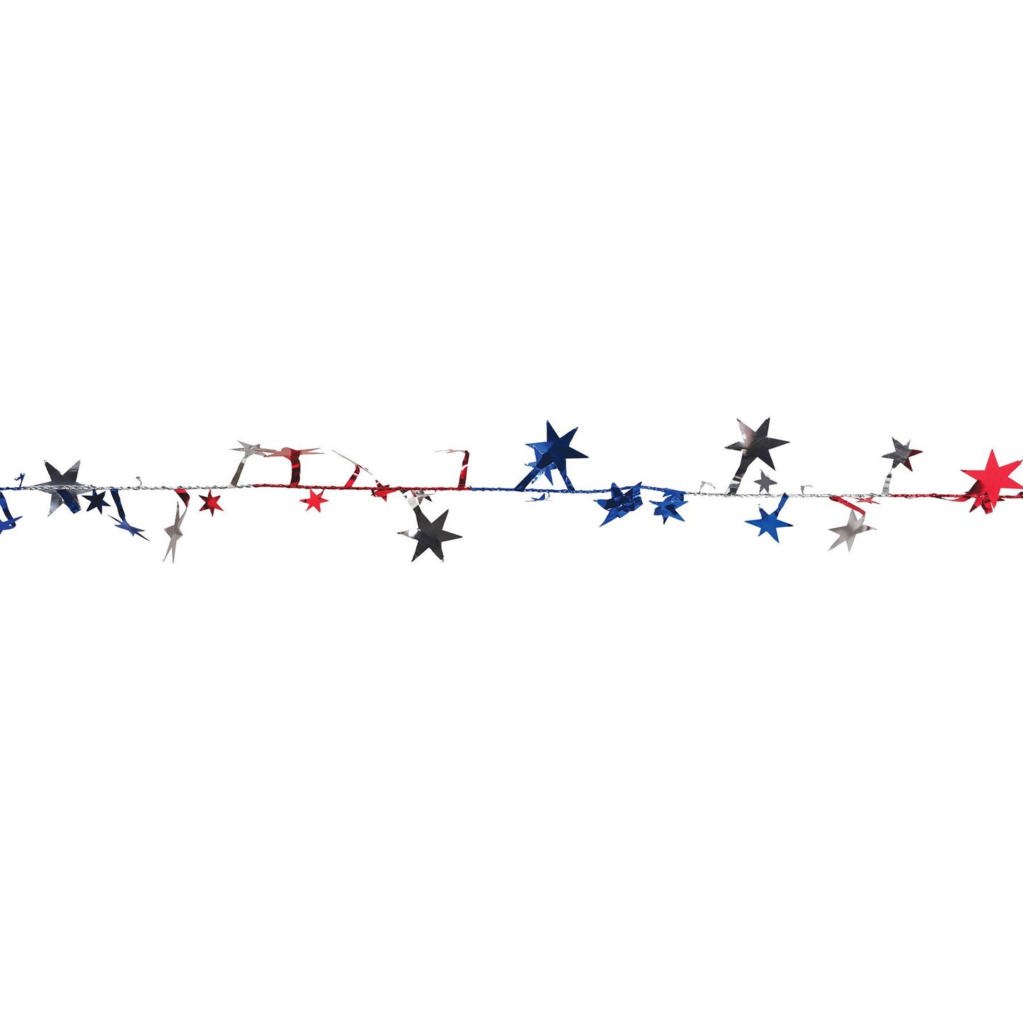 Beistle Red, Silver, and Blue Gleam N Flex Star Garland - Patriotic | Party