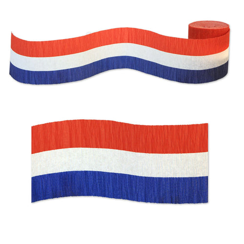 Beistle Red, White, and Blue Crepe Streamer - Patriotic | Party Supply