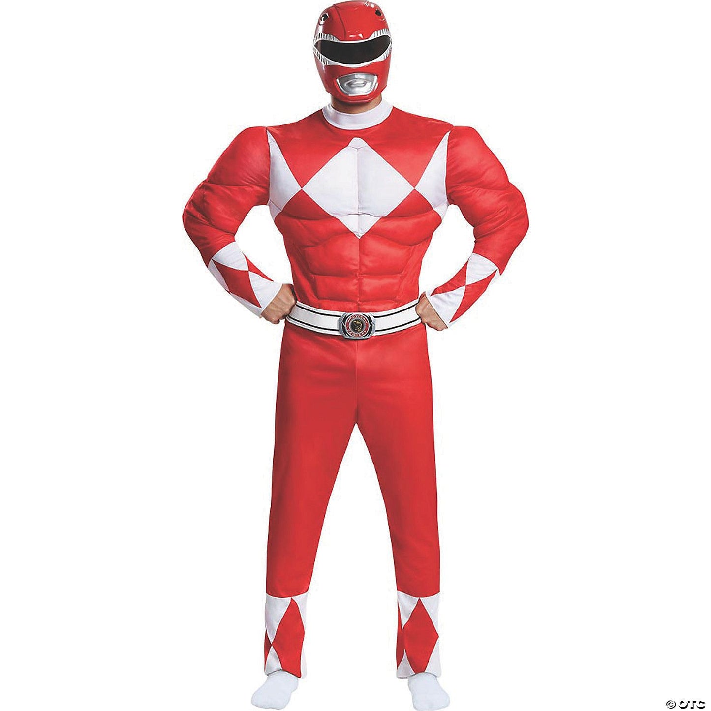 Mens Classic Muscle Mighty Morphin Power Ranger Red Ranger - Plus