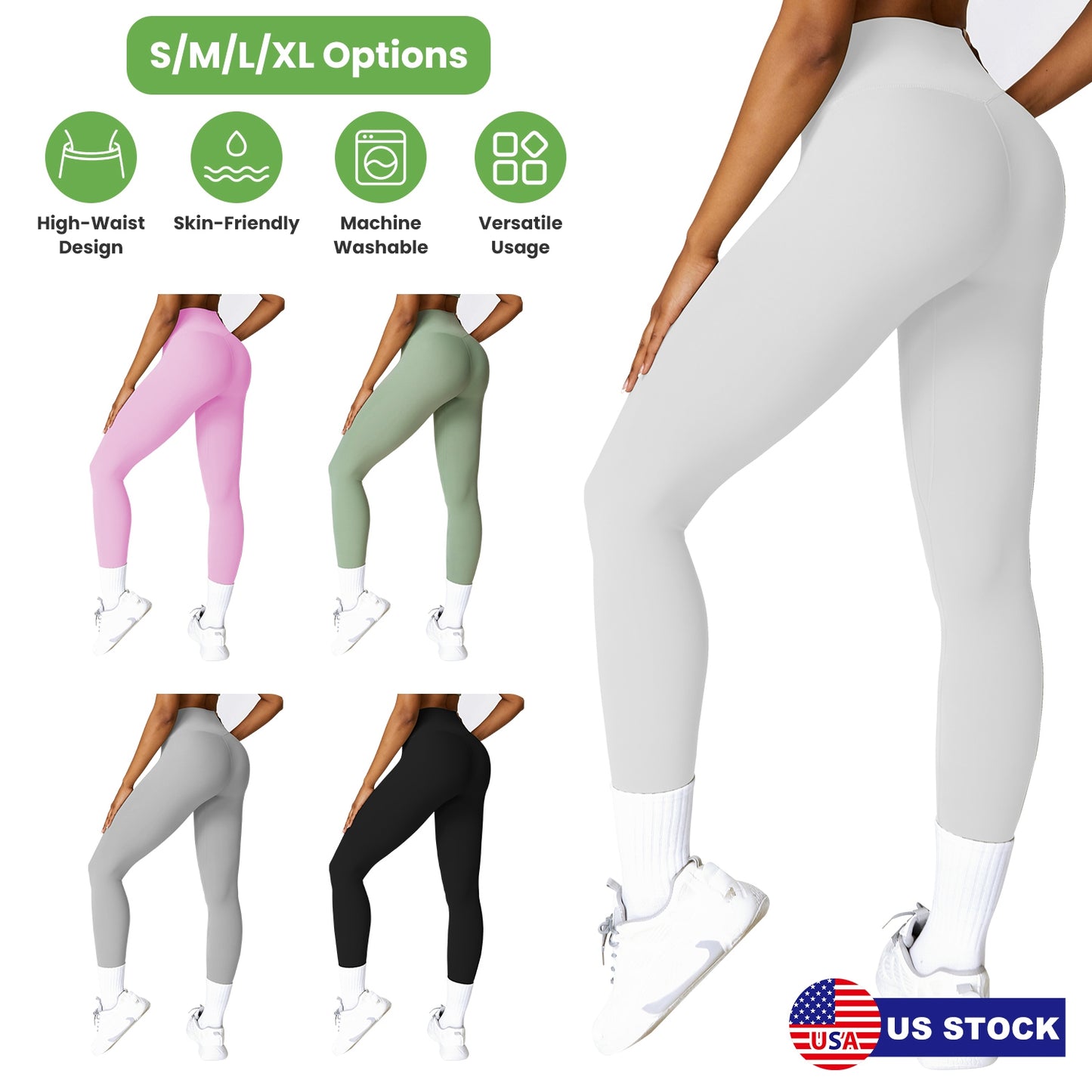 Women s High Waist Workout Leggings Tummy Control Compression Yoga Tight Pants