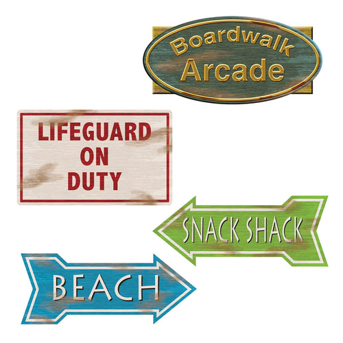 Beistle Beach Sign Cutouts - Luau | Party Supply | Decoration