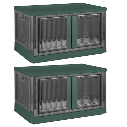 2Pcs 32L Foldable Storage Bins with Lid Collapsible Stackable Closet Organizer