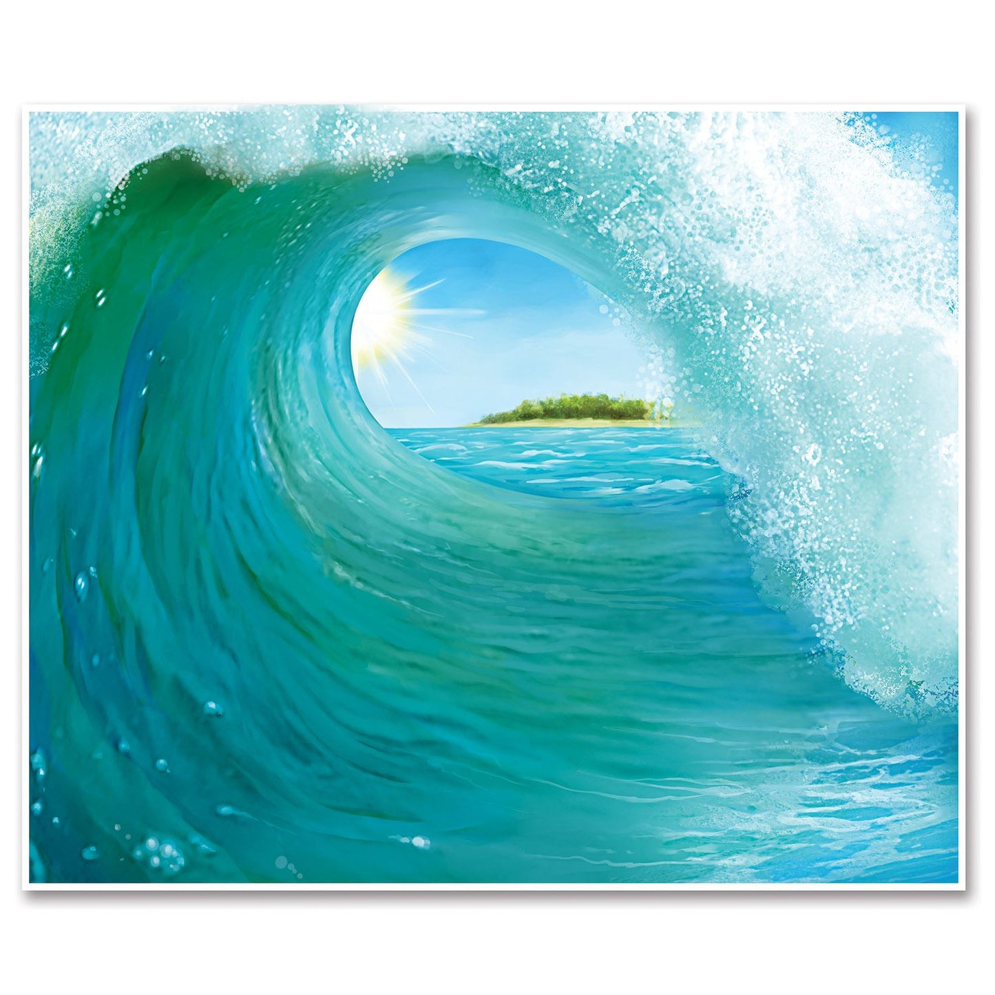 Beistle Surfer Wave Insta-Mural - Luau | Party Supply | Decoration