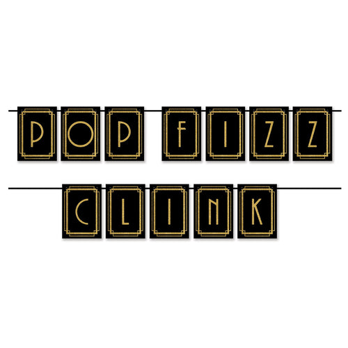 Beistle Pop, Fizz, Clink Pennant Banner - New Years | Party Supply