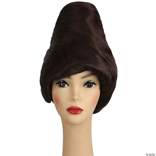 Womens Dark Brown Beehive Tower Wig | Brown-Dark