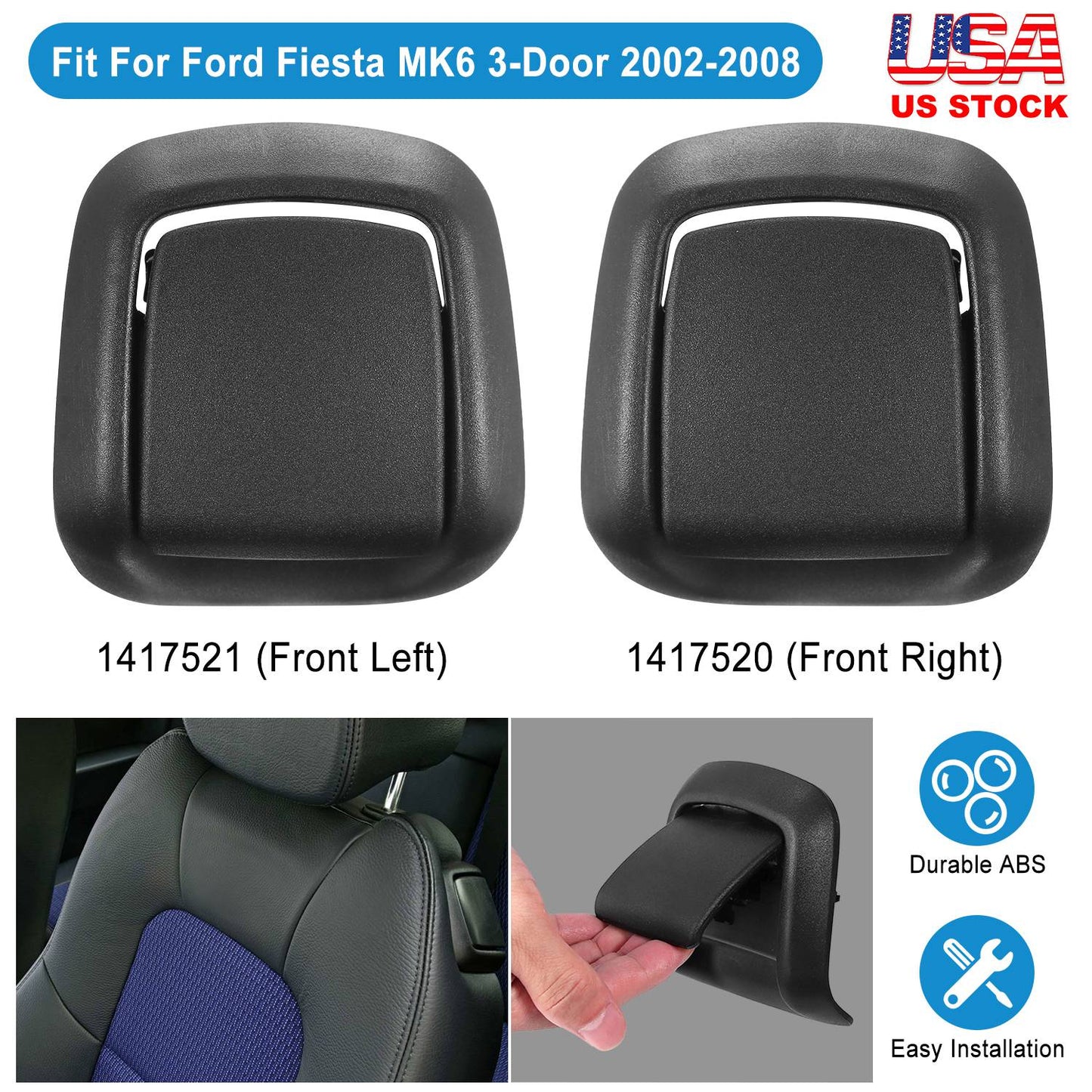1 Pair Car Seat Release Handles for Ford Fiesta MK6 2002-2008 Auto Seat