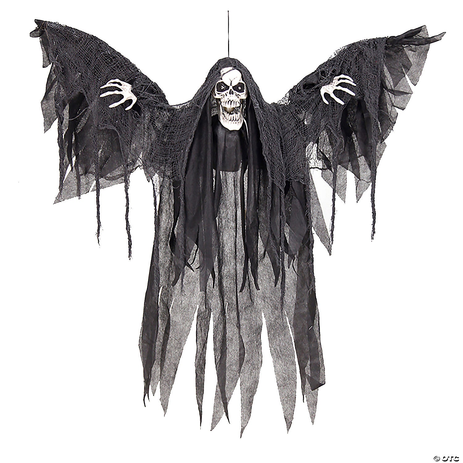 39 1/4" x 35 1/2" Hanging Animated Winged Reaper Halloween Decoration