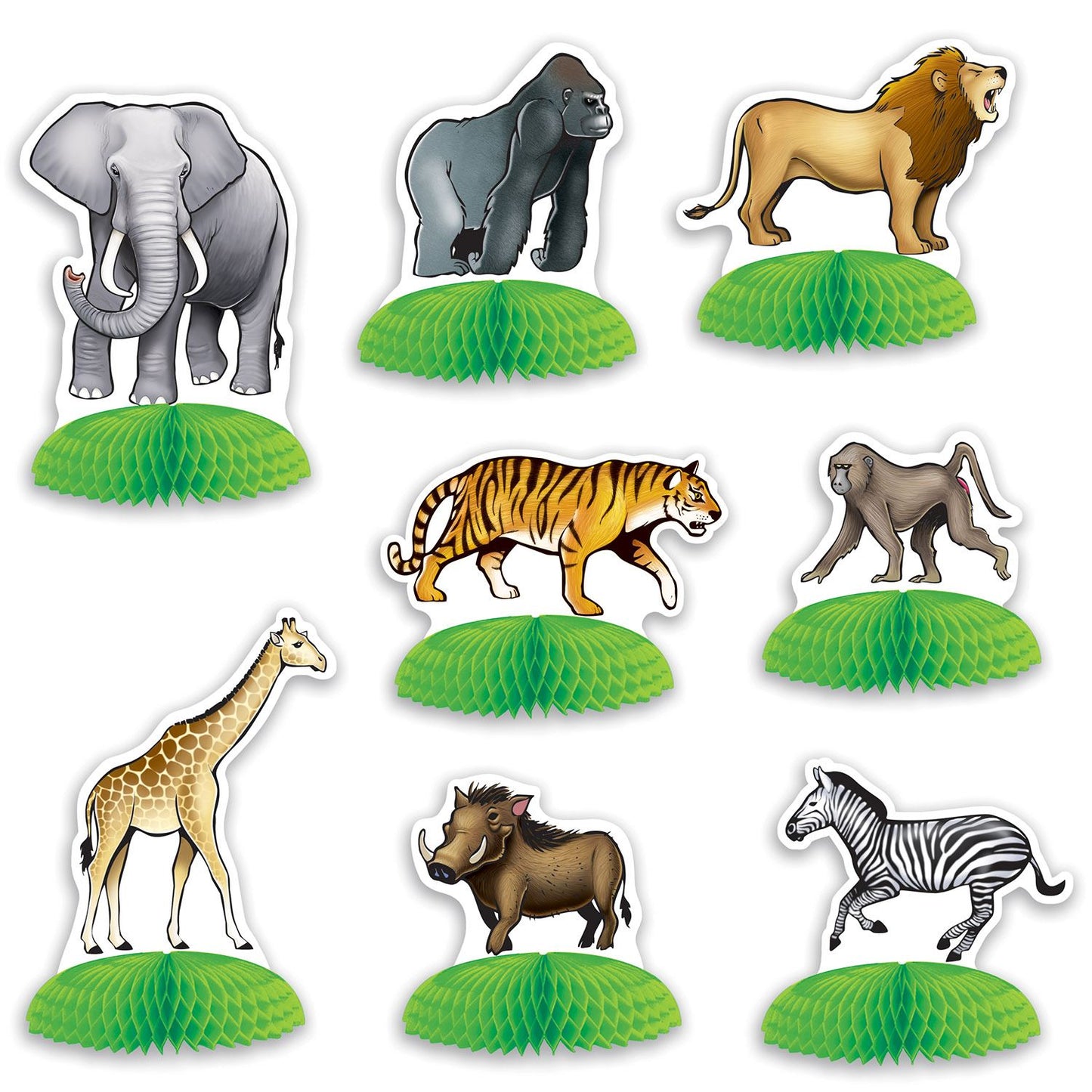 Beistle Jungle Safari Animal Mini Centerpieces | Party Supply | Decoration