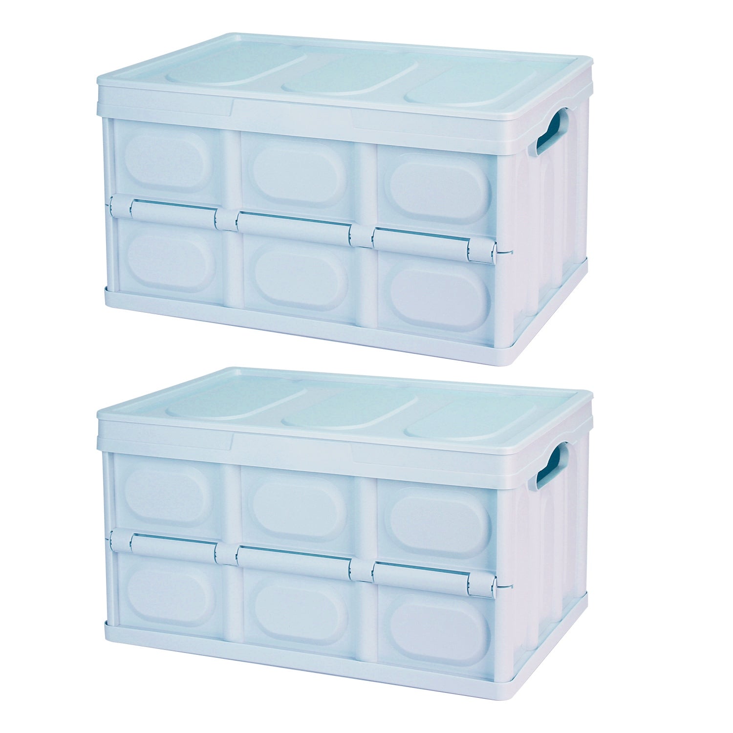 2Pcs 56L Collapsible Storage Bins With Dustproof Lid Waterproof Interior Bag