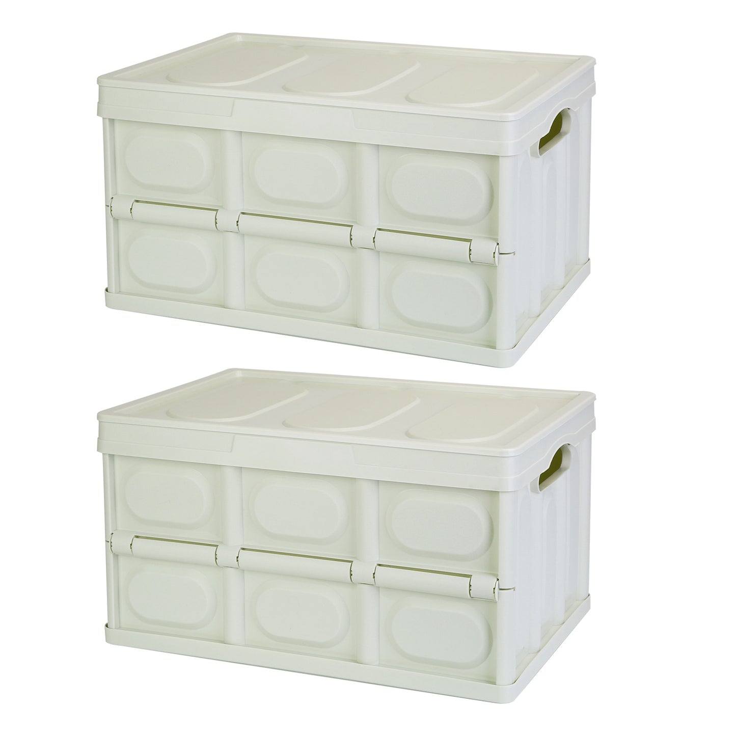 2Pcs 56L Collapsible Storage Bins With Dustproof Lid Waterproof Interior Ba 9293
