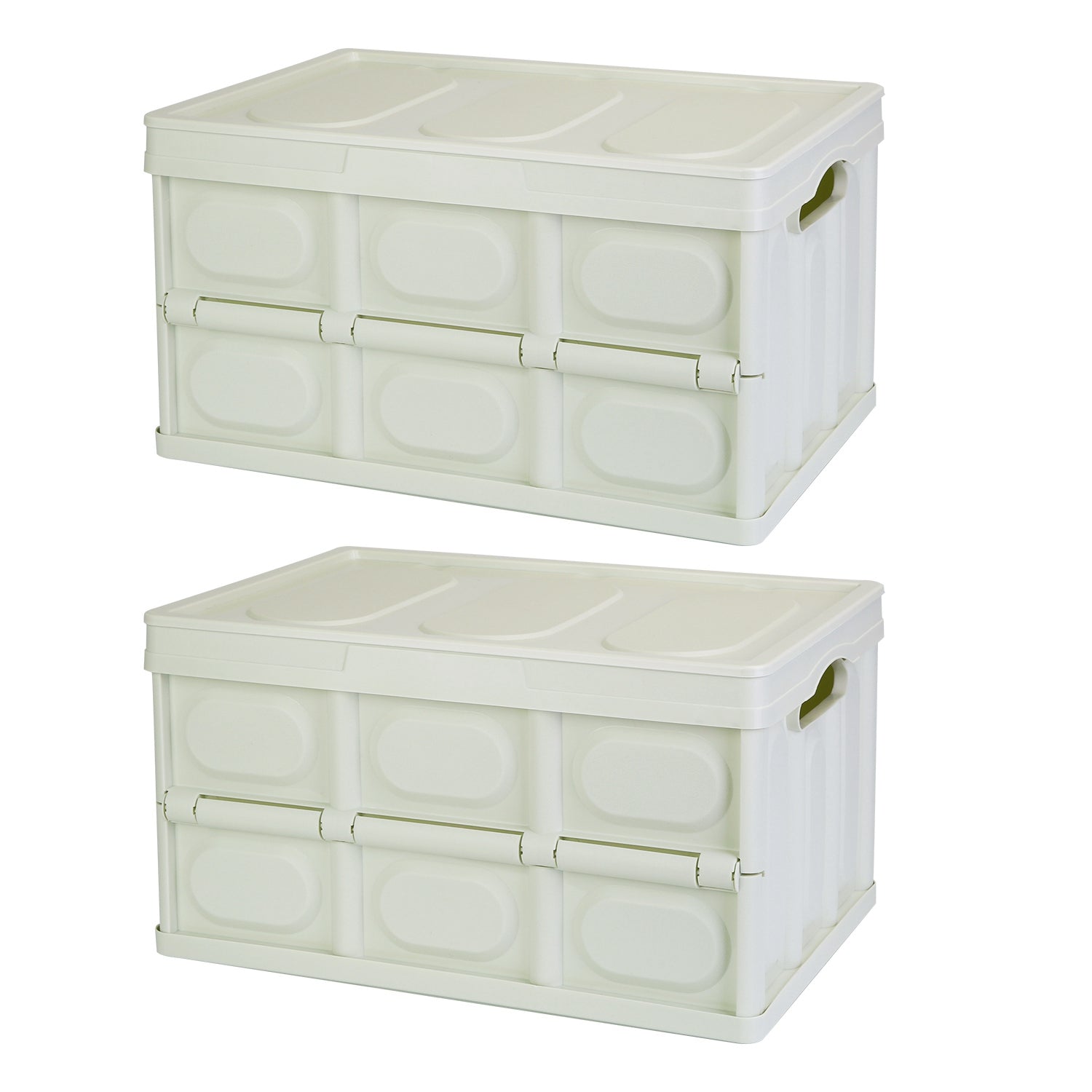 2Pcs 56L Collapsible Storage Bins With Dustproof Lid Waterproof Interior Ba 9293