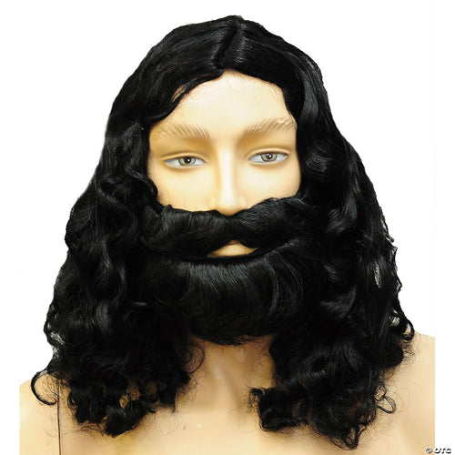 Mens Special Bargain Biblical Wig Set - Black