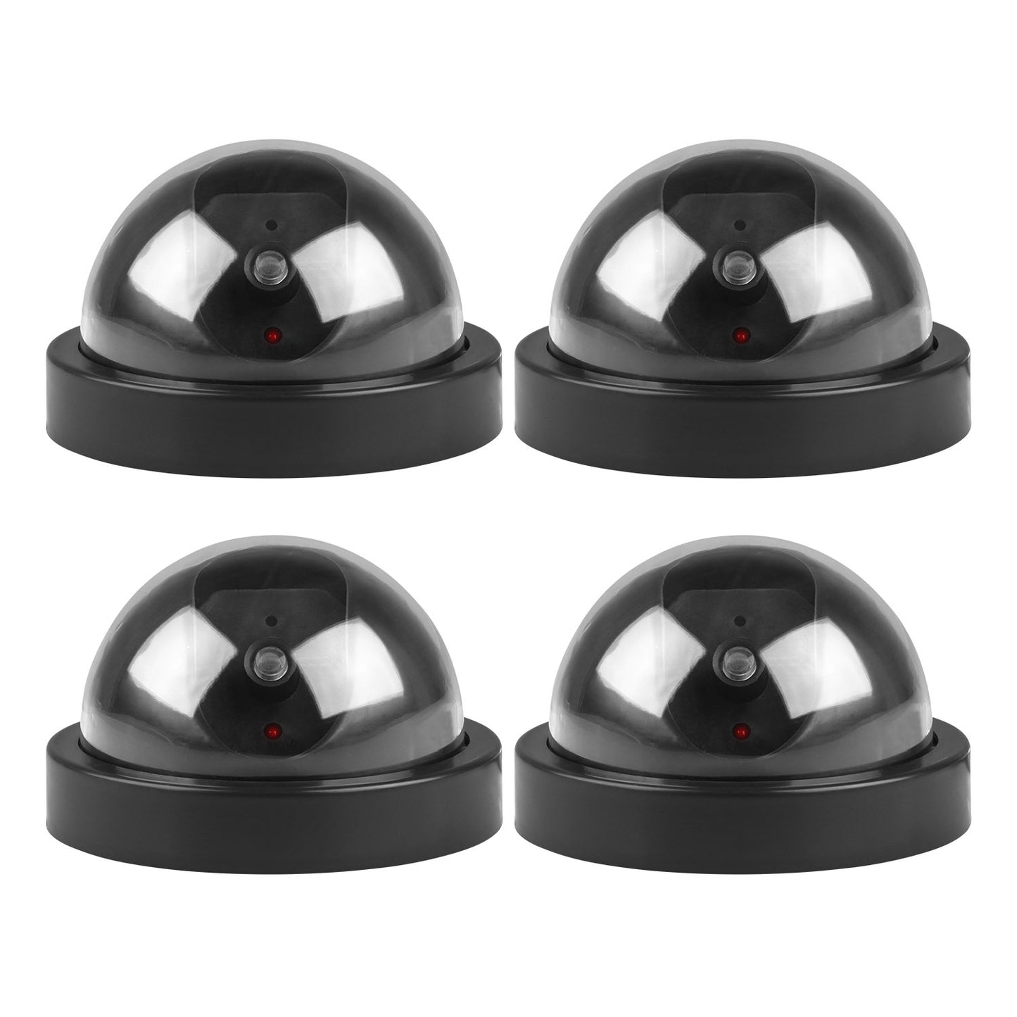 4Packs Fake Security Camera Dome Dummy Camera w/ Realistic Looking Flash LED