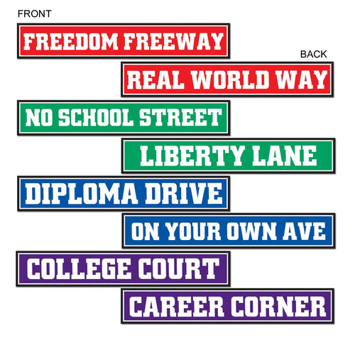 Beistle Graduation Street Sign Cutouts | Party Supply | Decoration