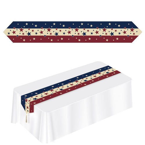Beistle Printed Americana Table Runner - Patriotic | Party Supply | Decoration