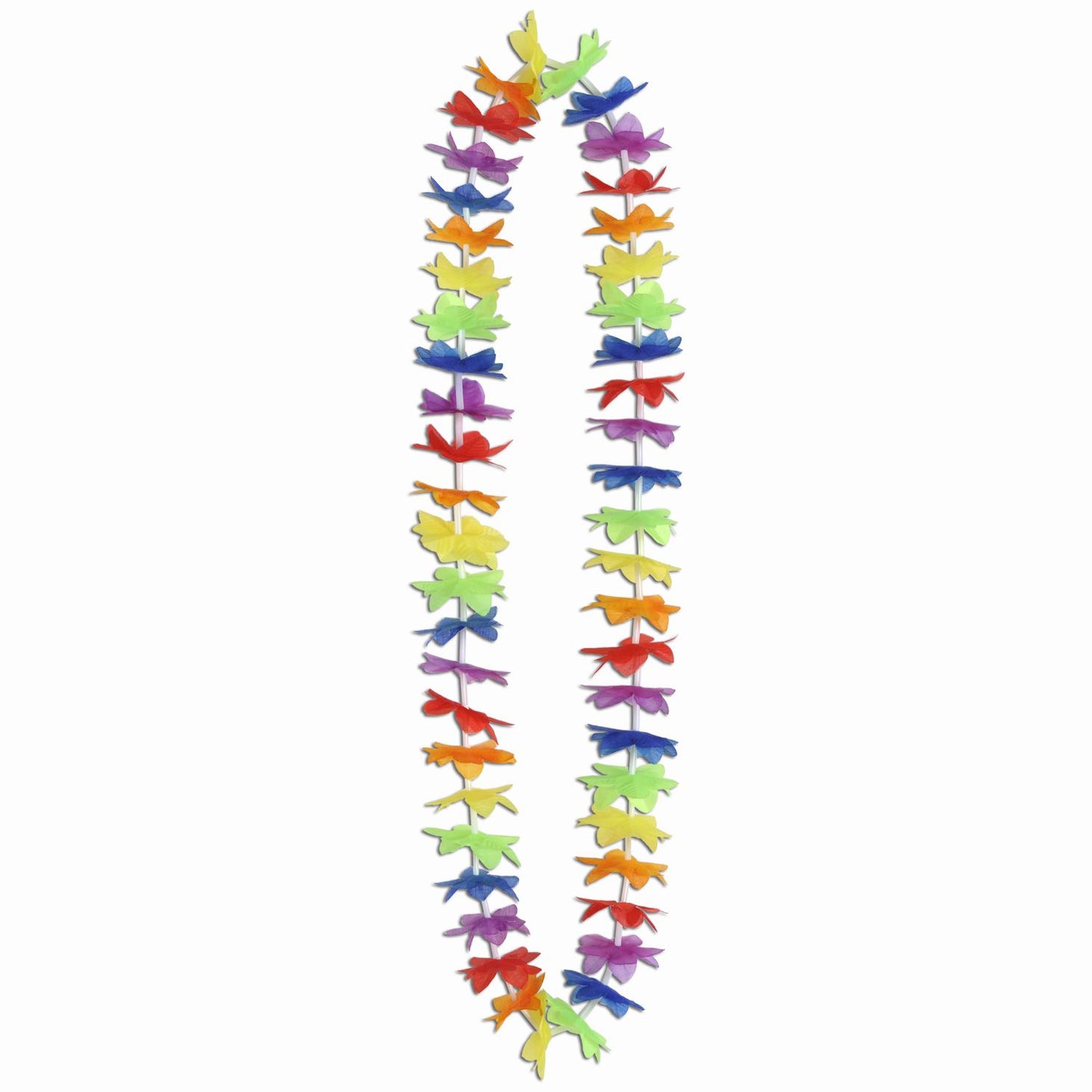 Silk 'N Petals Rainbow Floral Lei Bulk Pack of 50