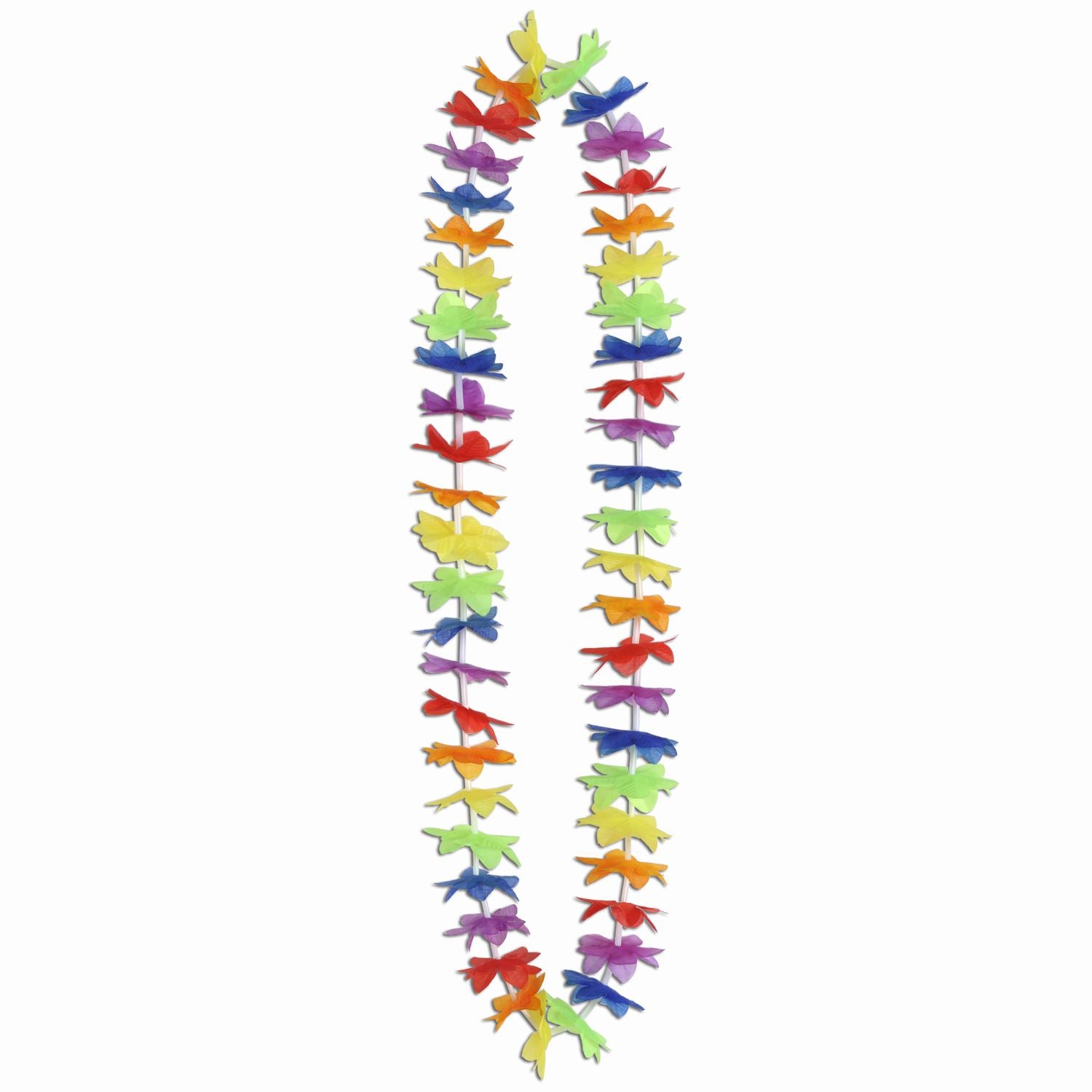 Silk 'N Petals Rainbow Floral Lei Bulk Pack of 50
