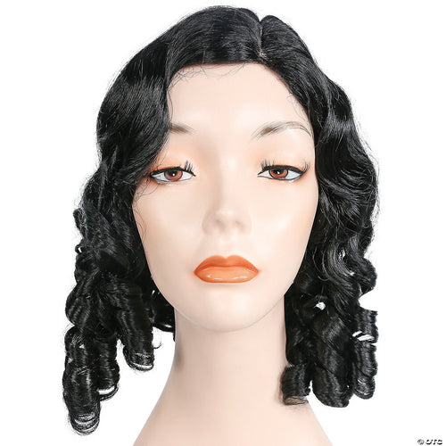 Womens Black 1840s Wig