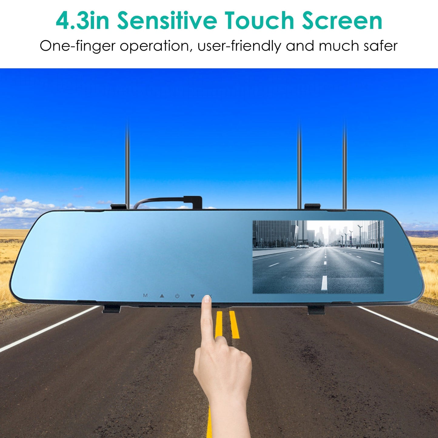 1080P Car DVR 4.3in Camera Dash Cam Camcorder Camera Recorder with 140° Angle