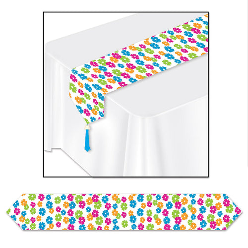 Beistle Printed Hibiscus Table Runner - Luau | Party Supply | Decoration
