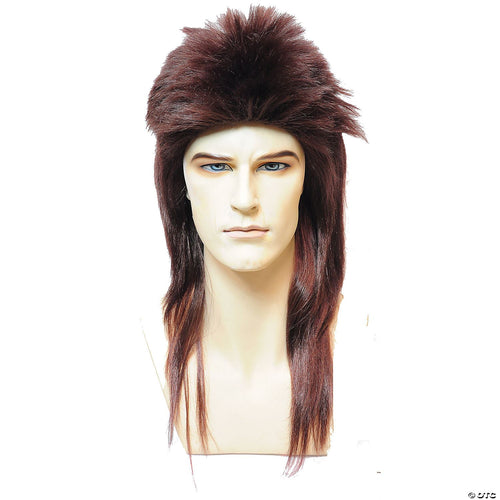 Adults Long Mullet Wig - Lt Chestnut Brown 8
