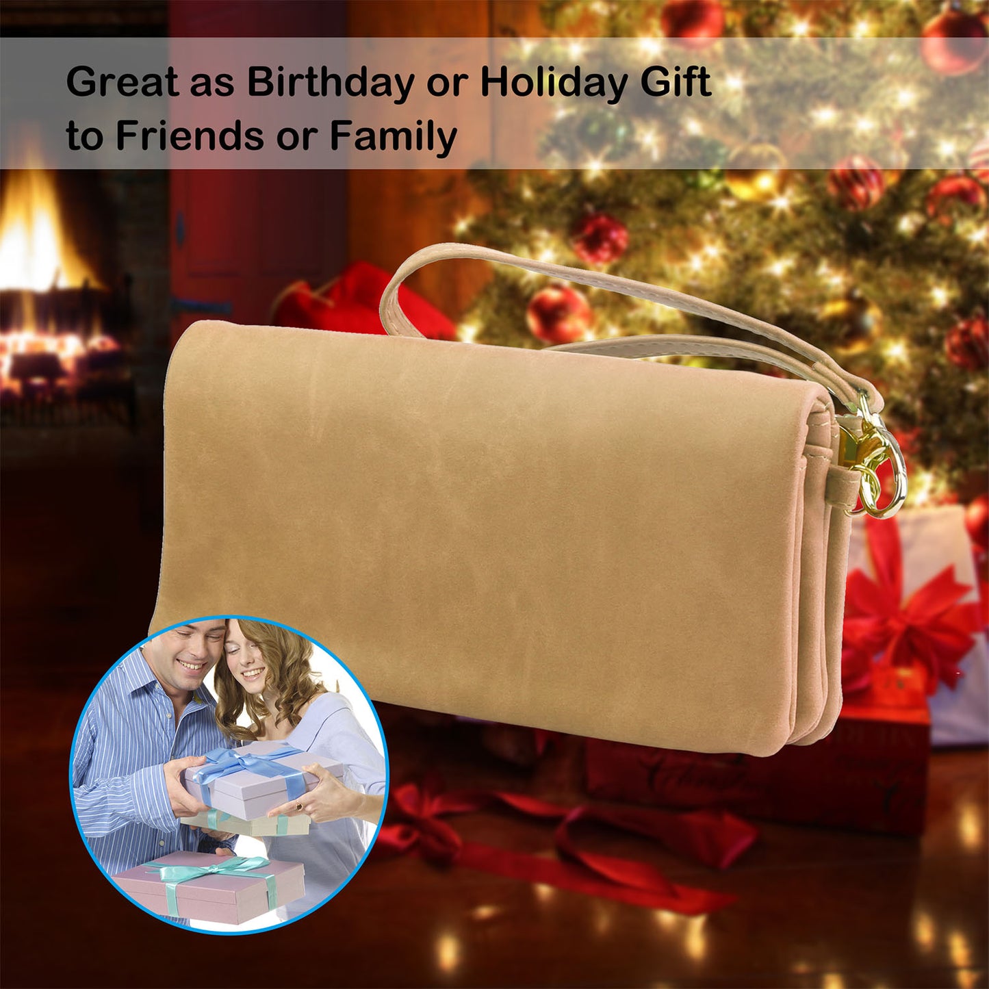 Luxury Women’s Leather Clutch Wallet Card Holder Phone Case Purse Apparel &