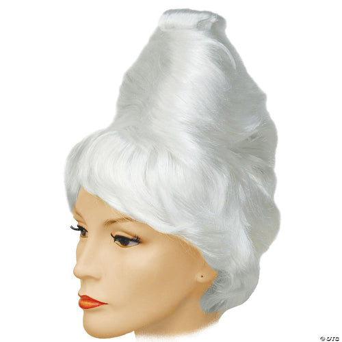 Womens White Better Bargain Beehive Wig