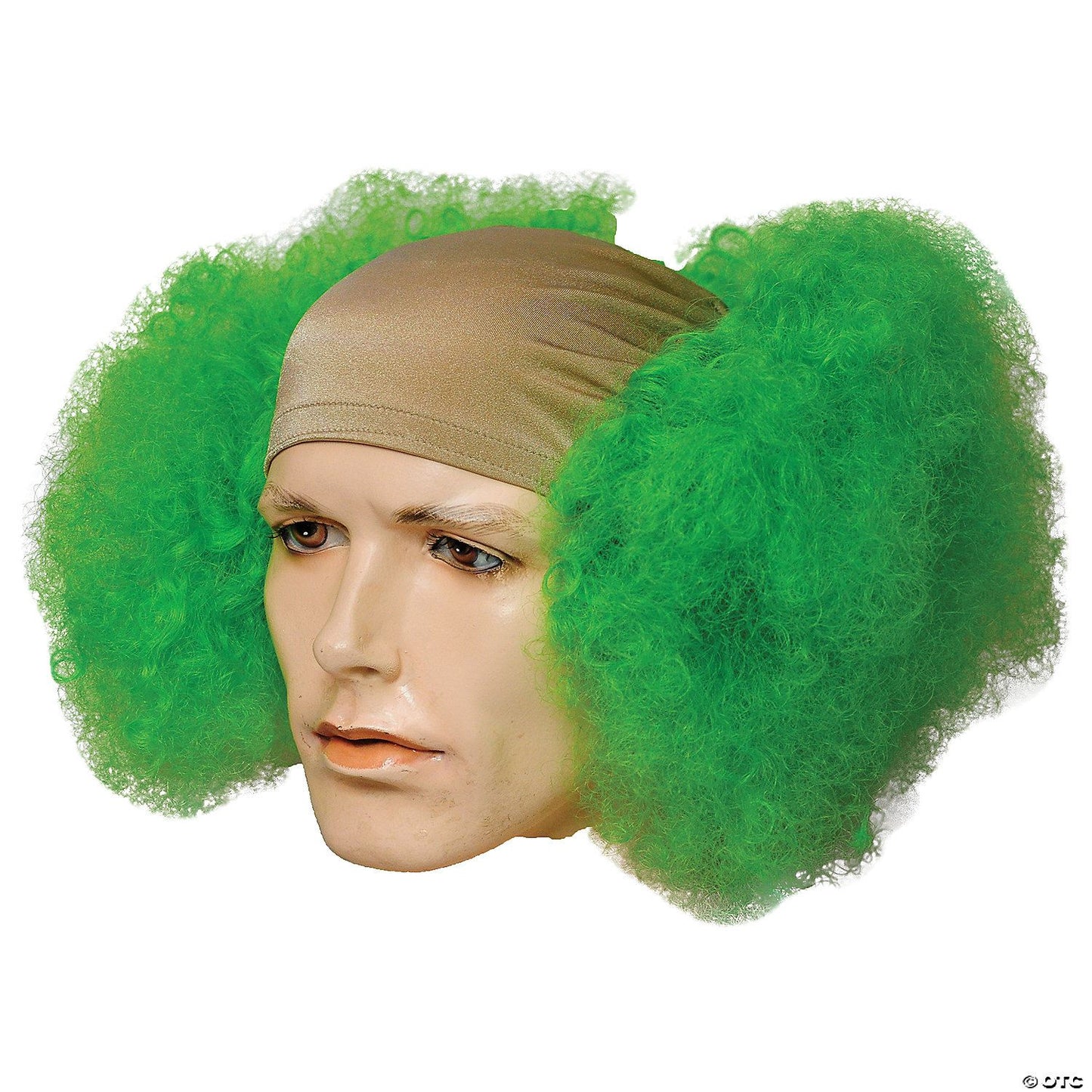 Adults Bald Curly Clown Wig | Green