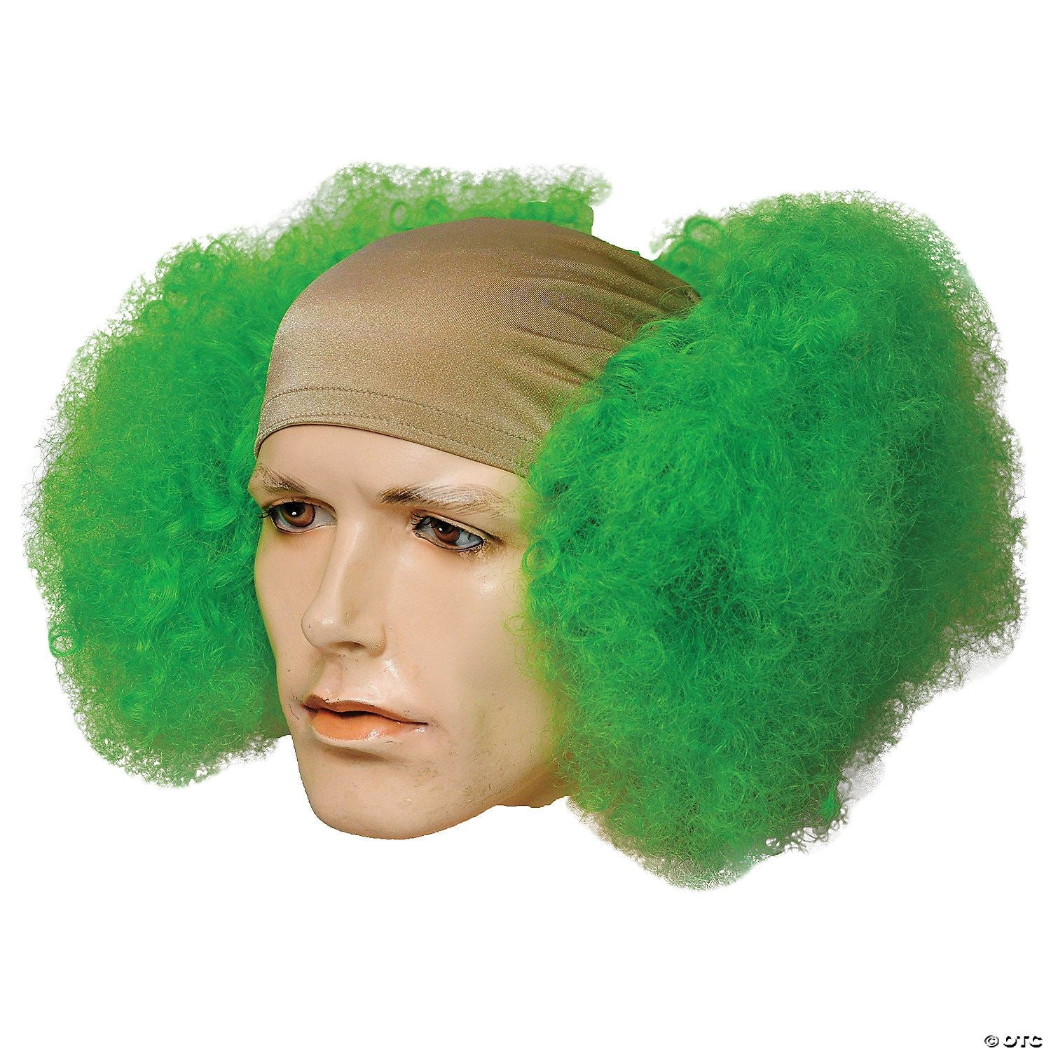 Adults Bald Curly Clown Wig | Green