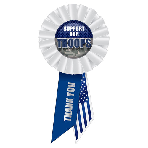 Beistle Support Our Troops Rosette - Patriotic | Party Supply | Decoration