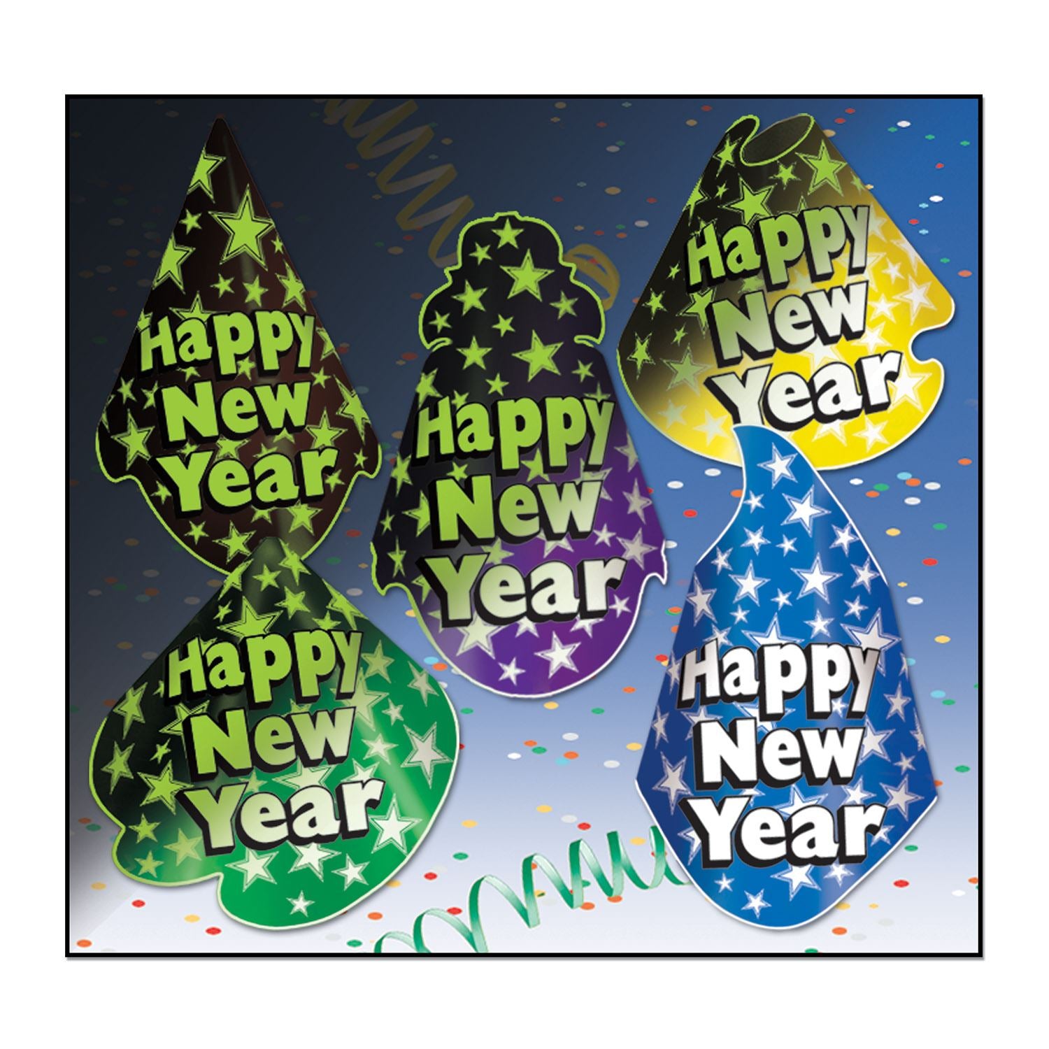 Beistle Midnight Glow Hat Assortment - New Years | Party Supply | Decoration