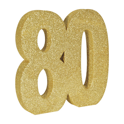 Beistle 3-D Glittered "80" Centerpiece - Birthday-Age Specific | Party Supply