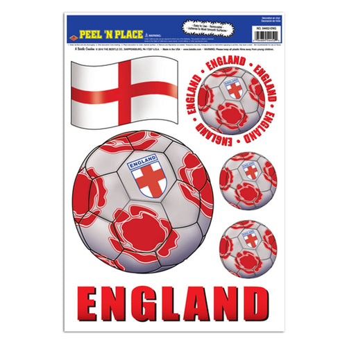 Beistle England Soccer Peel 'N Place | Party Supply | Decoration