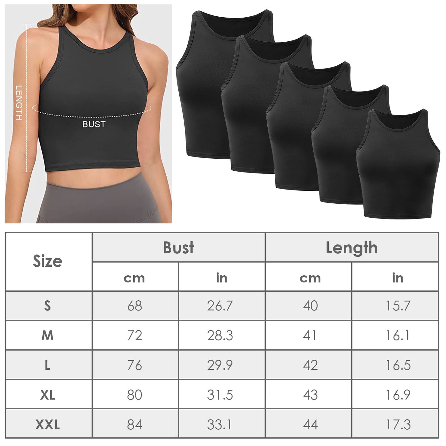 Women Sleeveless Cropped Tank Top High Neck Crop Racer Back Workout Top Machine