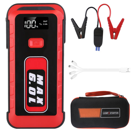 Car Jump Starter Booster 2500A Peak 25800mAh Battery Charger Power Bank with 4