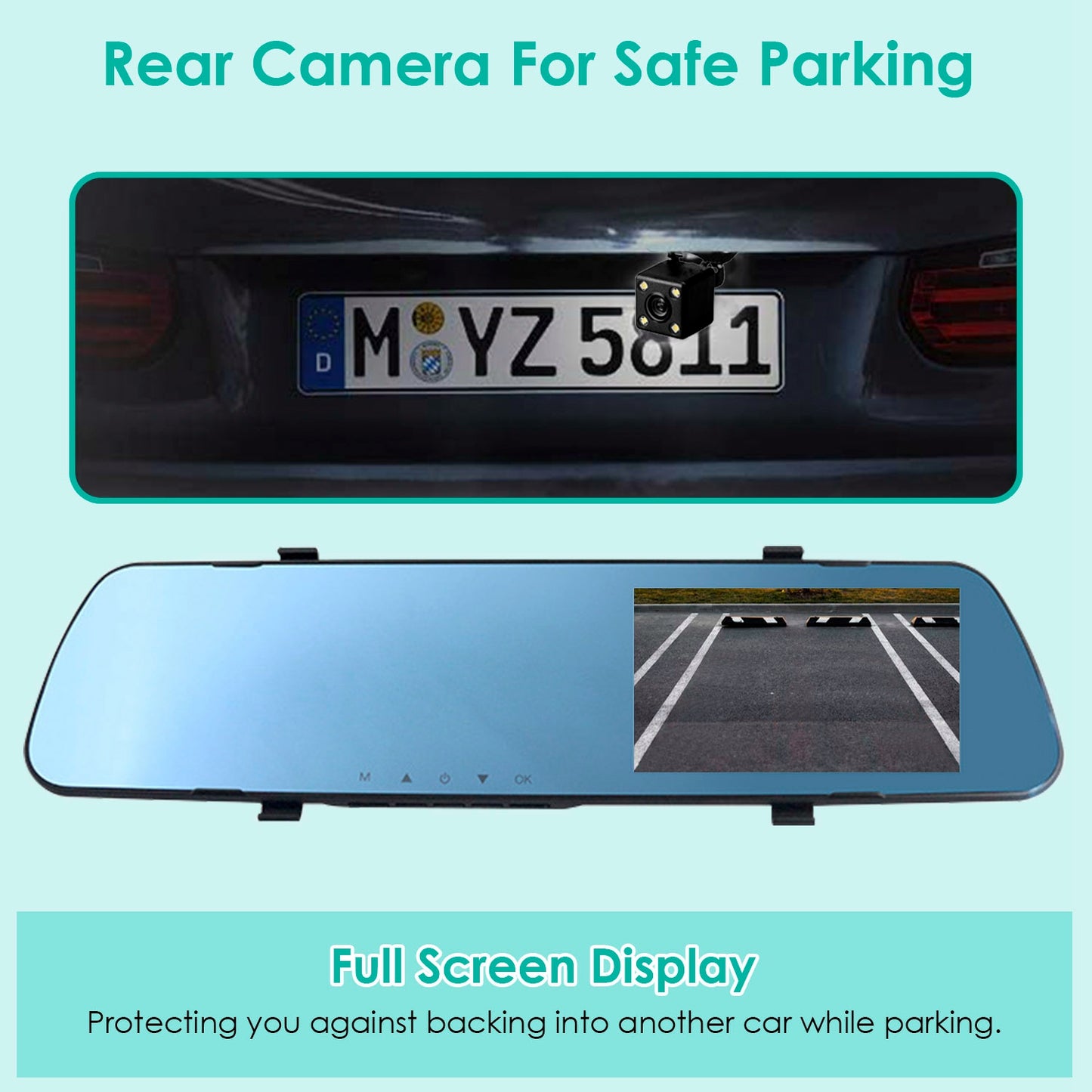 1080P Car DVR 4.3in Camera Dash Cam Camcorder Camera Recorder with 140° Angle