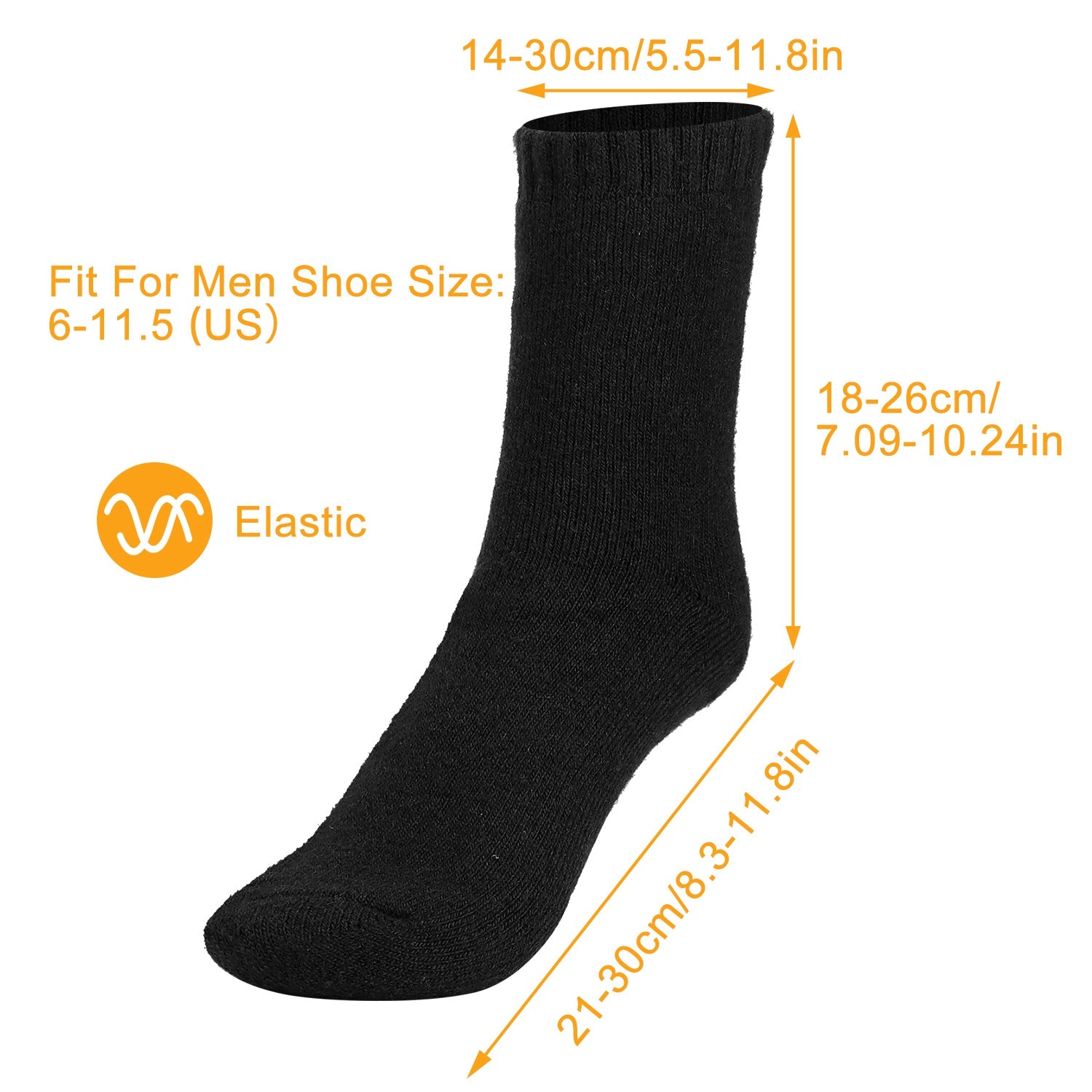 3 Pairs Men Warm Wool Socks Soft Cozy Winter Thermal Socks For Men Thick