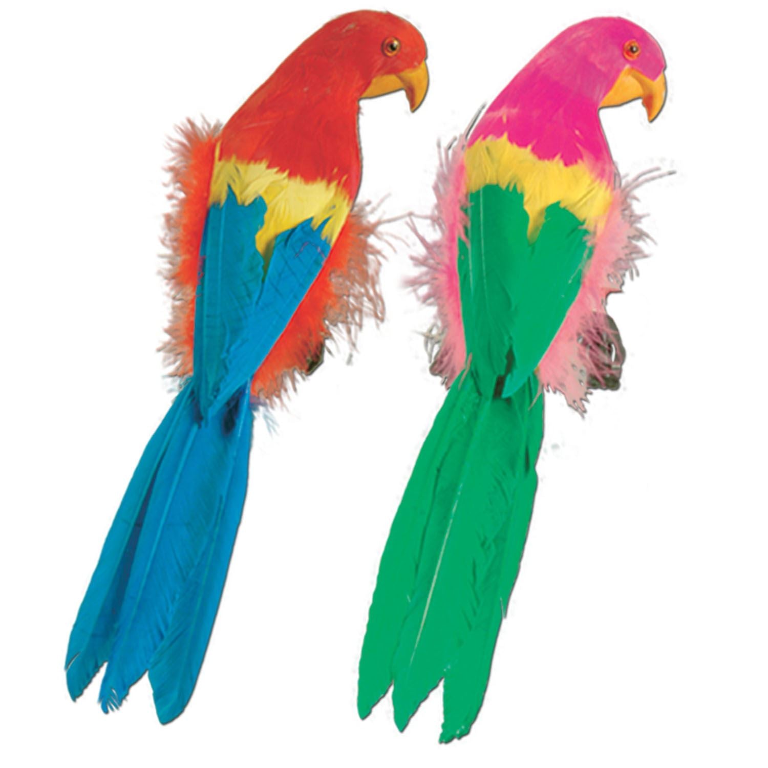 Beistle Feathered Parrot, 12 inch (1/pkg) - Party Supply Decoration for Luau