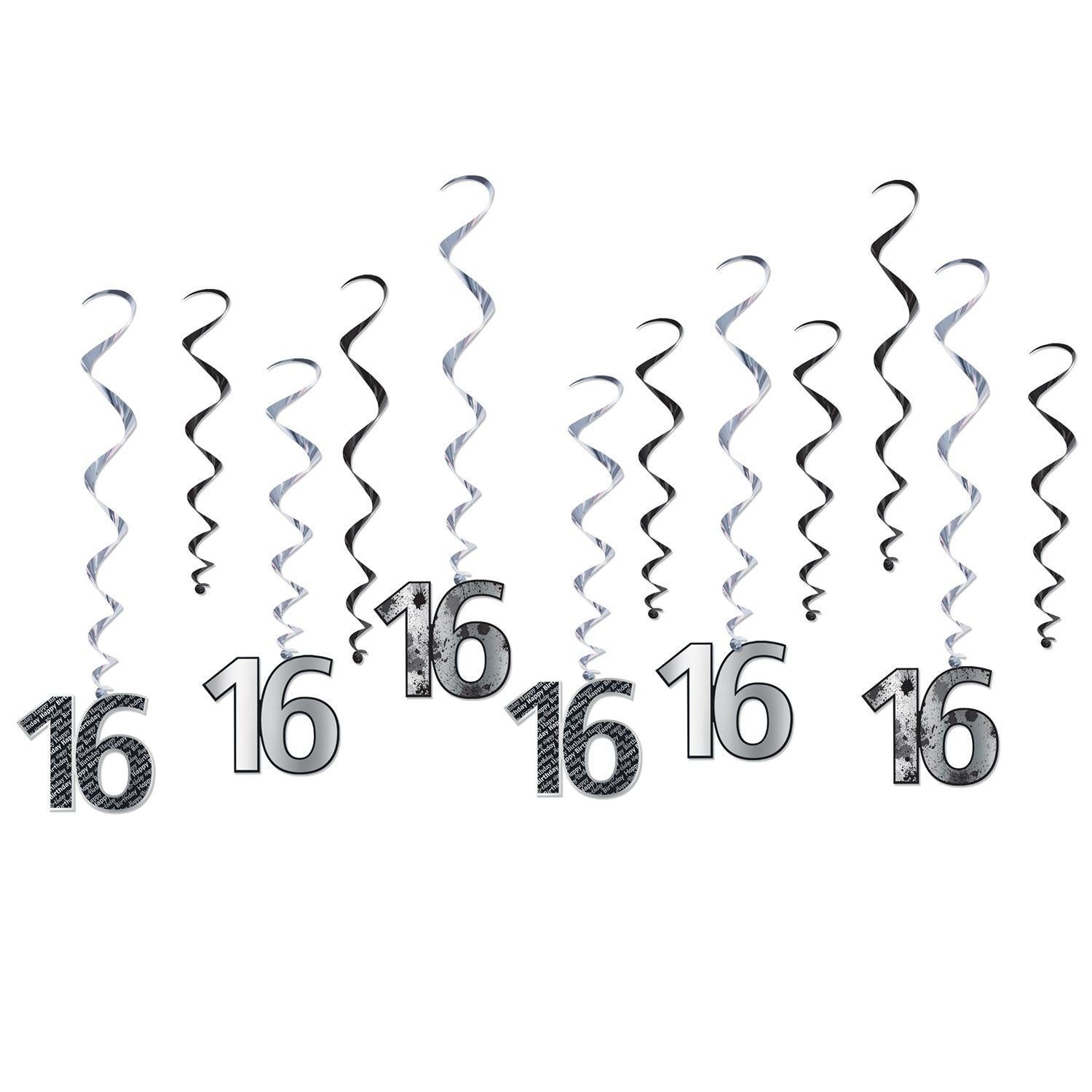Beistle 16 Whirls - Sweet 16 | Party Supply | Decoration
