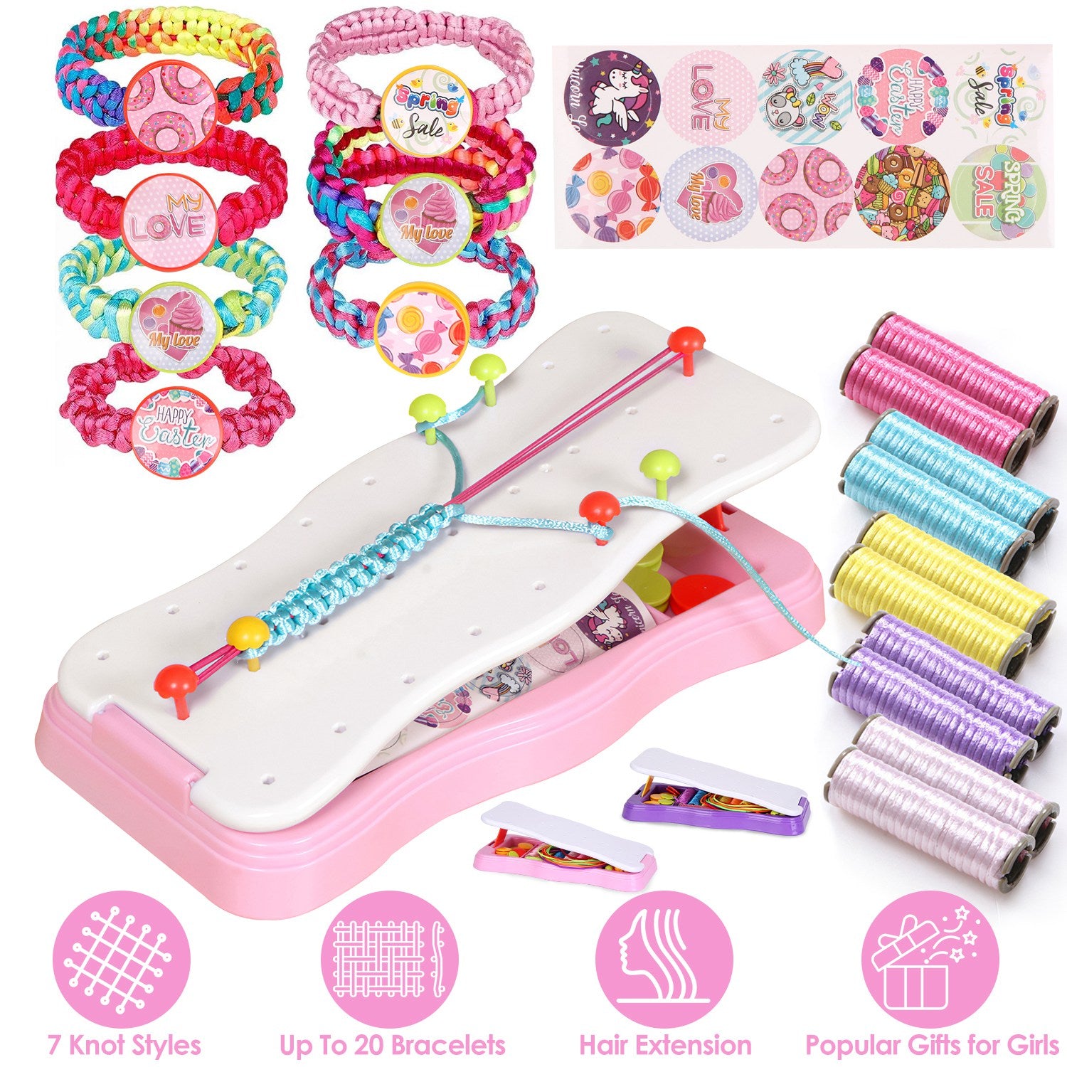 Bracelet Making Kit DIY Arts and Crafts Toys Kids Travel Activity Set Birthday