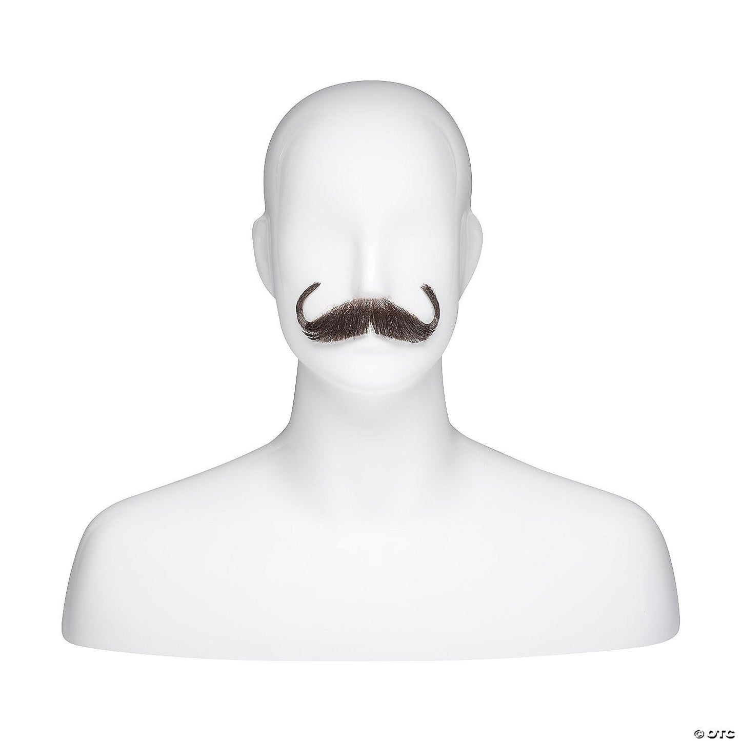 Mens Synthetic Discount Handlebar Mustache | Brown-Medium
