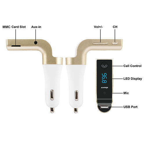 Car Wireless FM Transmitter USB Charger Hands-free Call MP3 Player TF Card