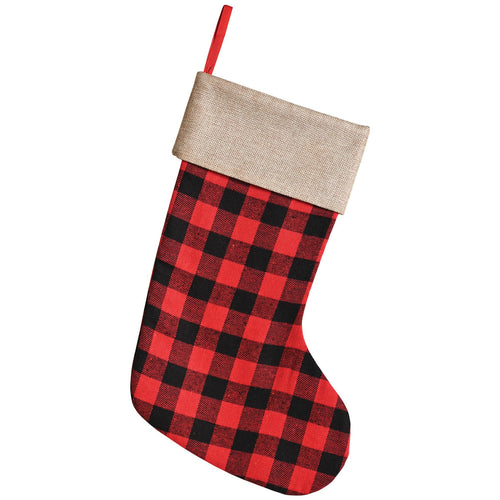 Beistle Plaid Stocking - Red & White - Christmas/Winter | Party Supply
