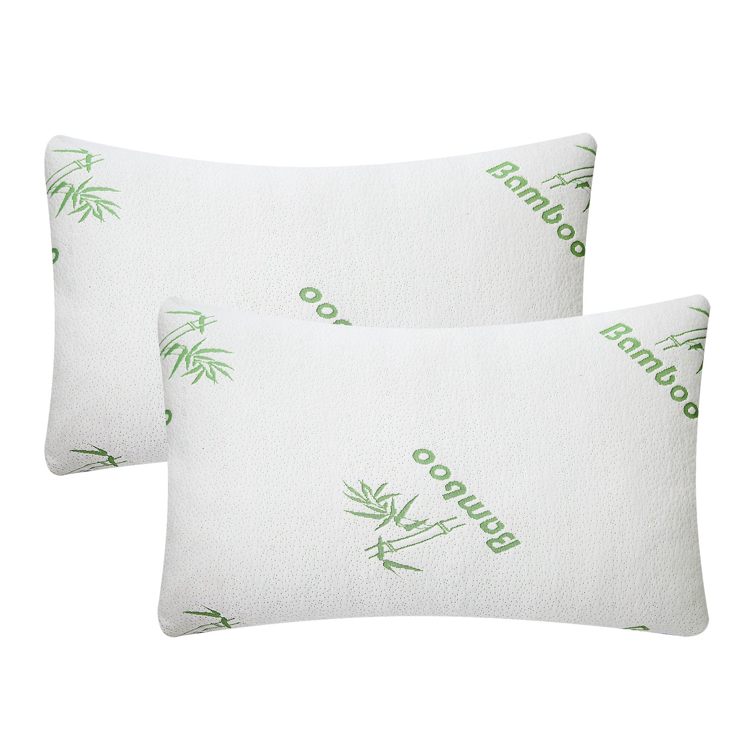 2Pcs Bamboo Memory Foam Pillow Hypoallergenic Bed Pillow For Head Neck Rest 9235