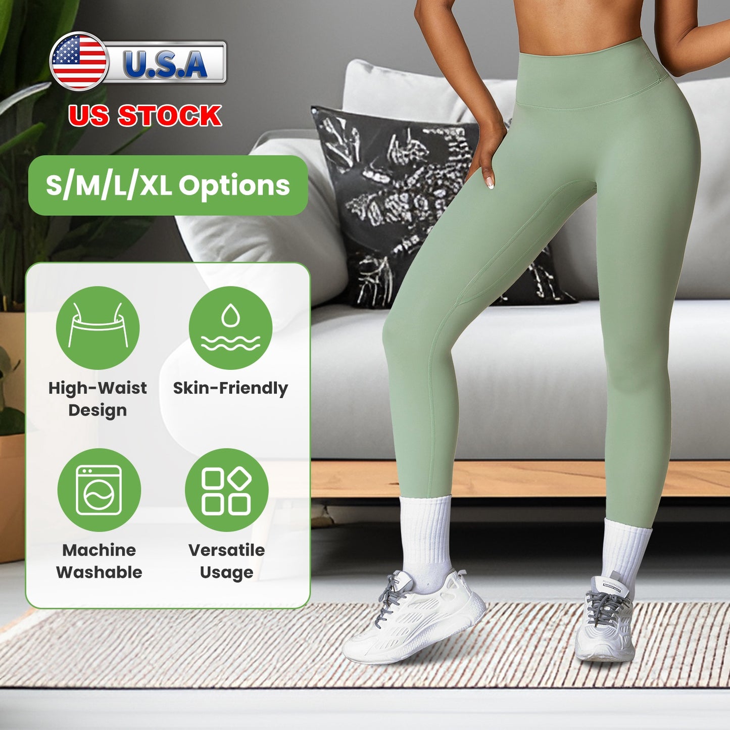 Women s High Waist Workout Leggings Tummy Control Compression Yoga Tight Pants