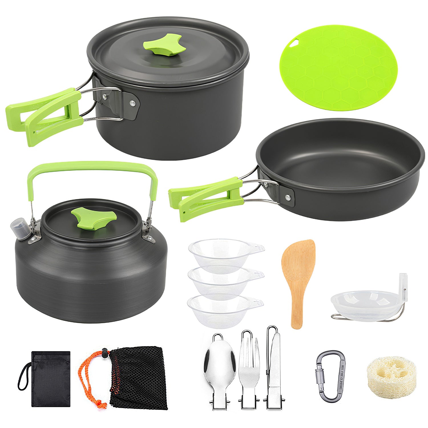 16Pcs Camping Cooking Ware Set Camping Stove Cookware Kit Aluminum Pot Pan
