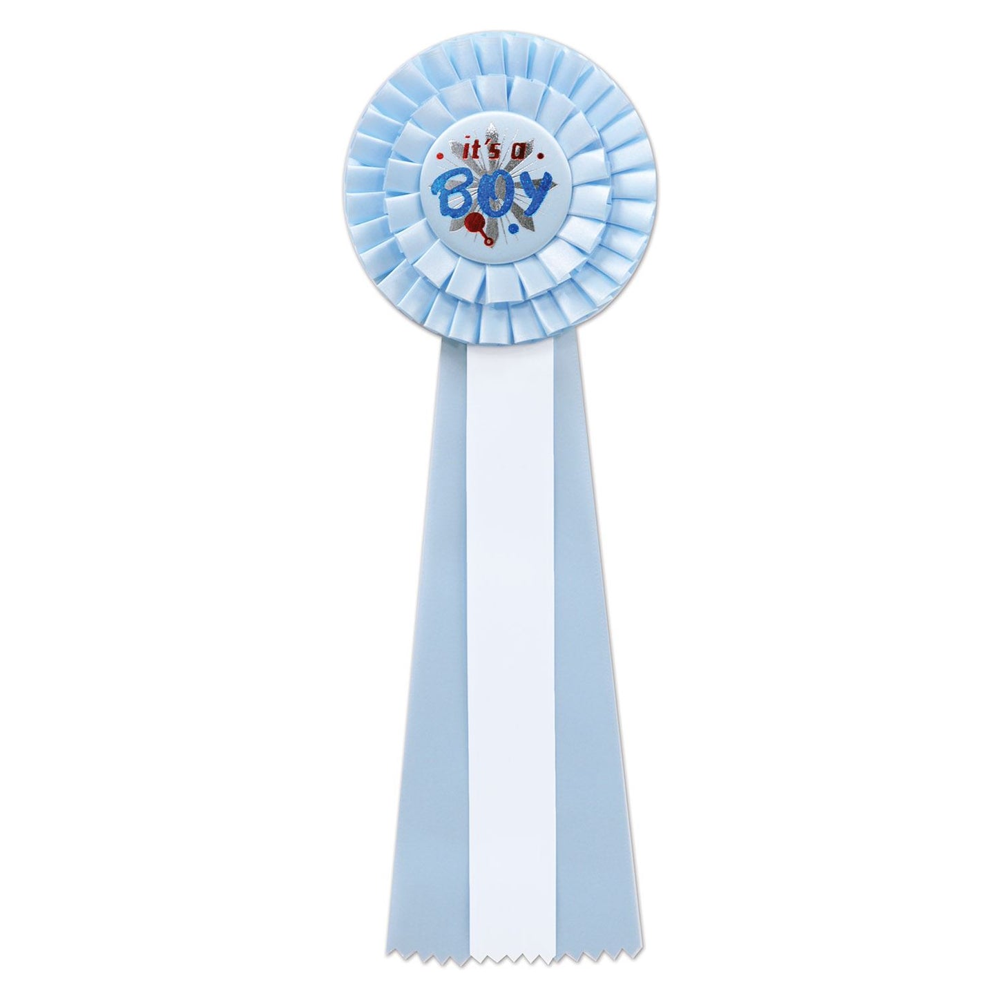 Beistle It's A Boy Deluxe Rosette Ribbon - Party Supply for Baby Shower