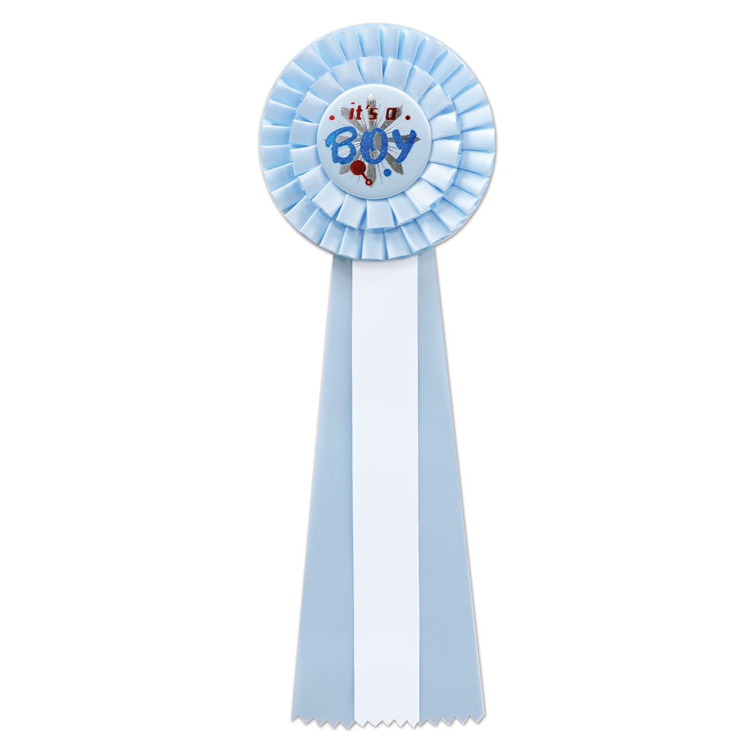 Beistle It's A Boy Deluxe Rosette Ribbon - Party Supply for Baby Shower